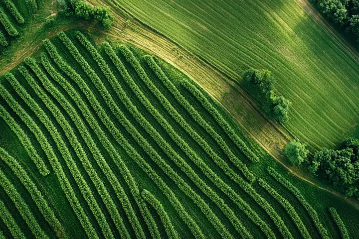 Campo de cultivo visto desde el aire